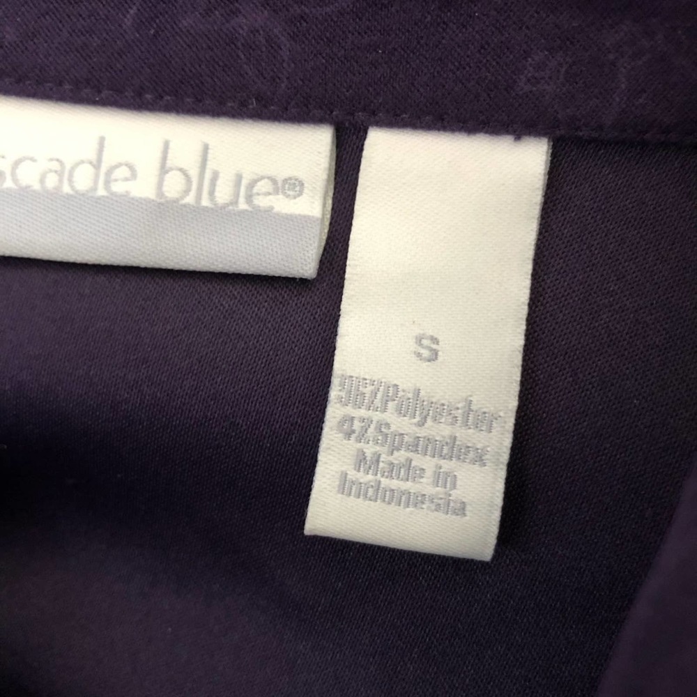 Cascade Blue Purple Floral Embossed Velvet Top - Picture 8 of 10